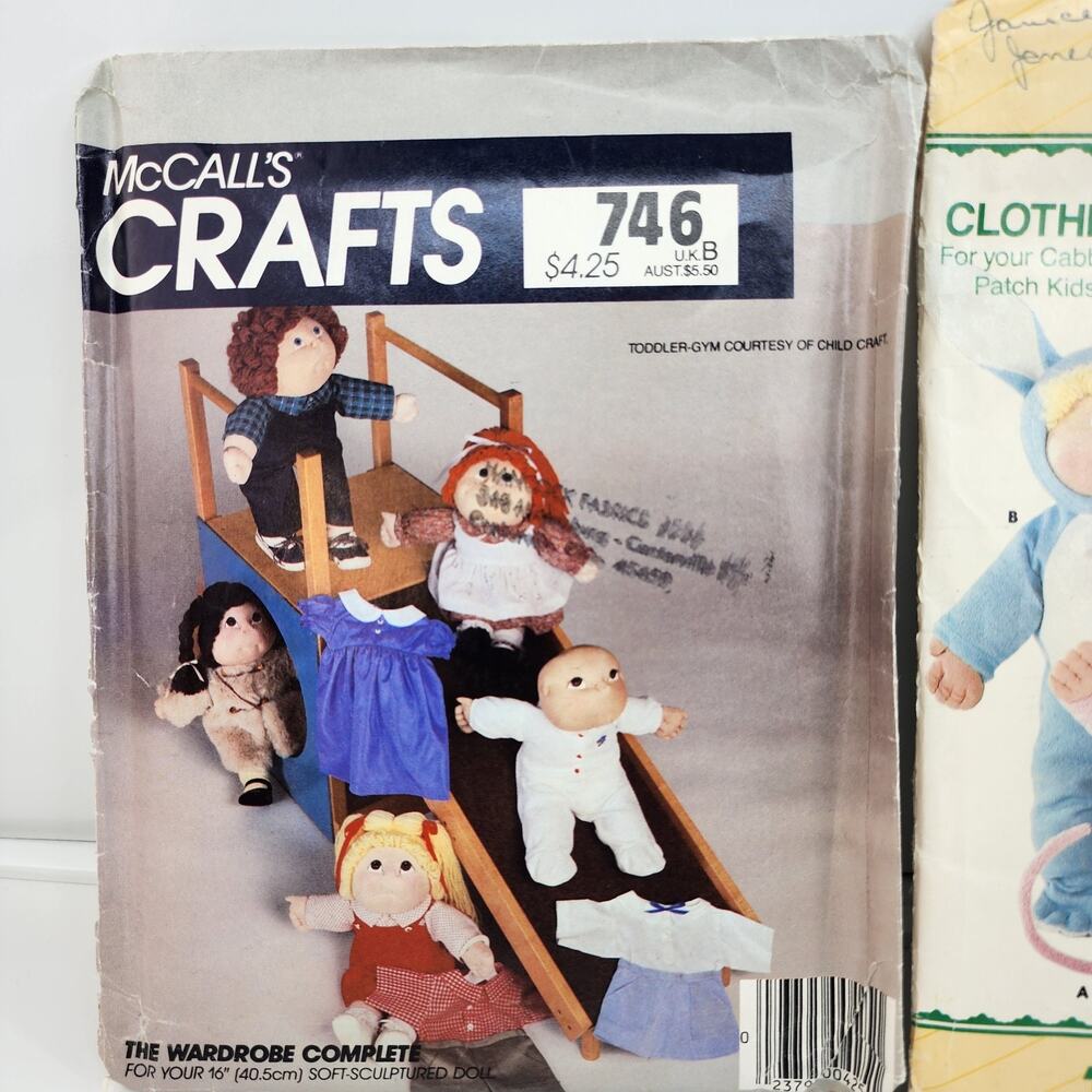 Lot 3 Butterick McCall Sewing Pattern Cabbage Patch Dolls Clothes Costume Craft - Picture 3 of 7